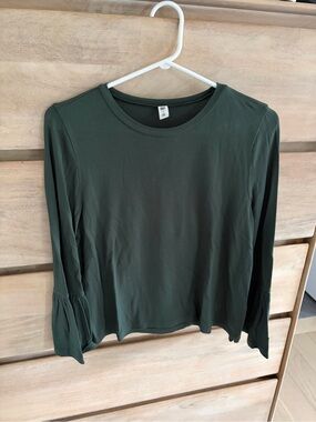bp Dark Green Long Sleeve Tee with Flared Sleeves